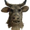 Antik Vogelscheuche Stier Maske