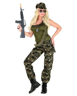 Camouflage Soldatin Kostüm 3-tlg