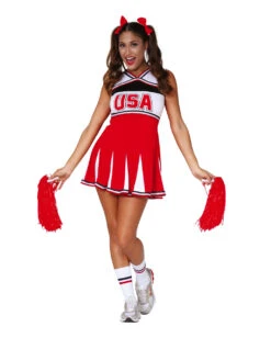 USA Cheerleader Kostüm -Cosplay-Laden cheerleader kostuem usa sexy kostuemkleid cheerleaderuniform kostuem cheerleader costume bild3 28892