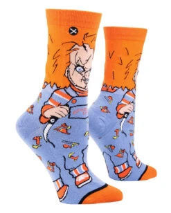 Chucky Die Mörderpuppe Good Guys Damen Socken -Cosplay-Laden chucky die moerderpuppe good guys damen socken childs play chucky good guy woman socks geschenk horror fan 52362 3