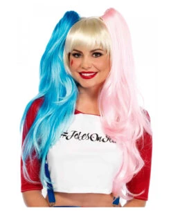 Cosplay Perücke Mit Hellblau/Rosa Zöpfen