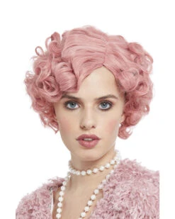 Damen Kurzhaar Perücke Flirty Flapper Rosa