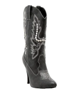 Damen Cowboy Stiefel Schwarz