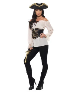 Deluxe Piratenbluse Mit Corsage -Cosplay-Laden deluxe piratenbluse mit spitze fuer damen seeraeuber braut kostuembluse piratin kostuemzubehoer 35802 3