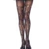 Netzstrumpfhose Mit Floraler Spitze