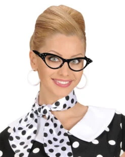 50er Jahre Brille Mit Strasssteinen -Cosplay-Laden fuenfziger jahre cateye brille 50s brille rockabilly brille kostuembrille 29387 03