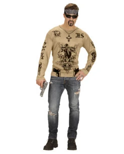Gang Member Gangster T-Shirt -Cosplay-Laden gang member gangster tattoo shirt faschings kostuem bad taste mottoparty kostuem 36687 03 1