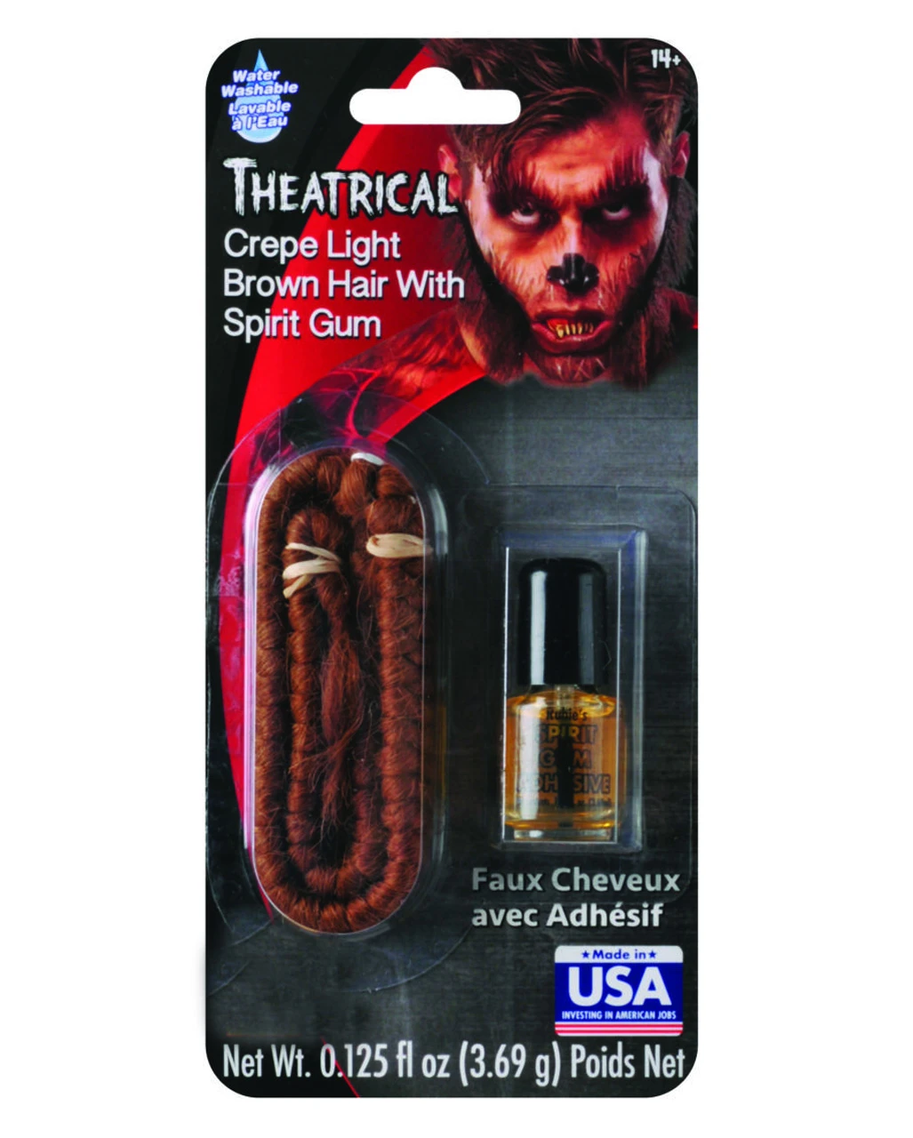 Theater Haar Hellbraun Mit Hautkleber 1 Theater Haar Hellbraun Mit Hautkleber