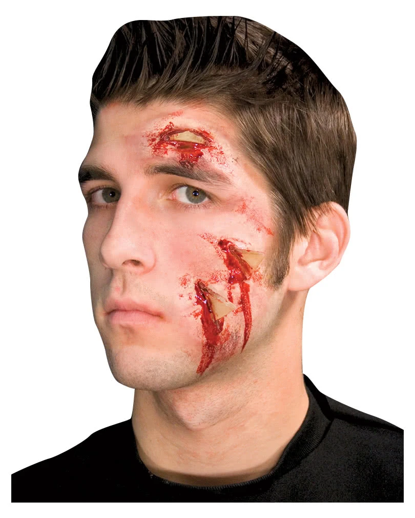 Glasscherben Wunde 3-teilig 1 Glasscherben Wunde 3-teilig