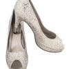 Glitter Peep Toe Pumps Silber