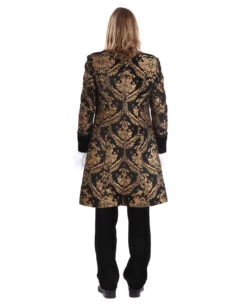Gothic Aristokrat Herren Mantel Gold Schwarz -Cosplay-Laden gothic aristokrat herrenmantel gold schwarz brokatmuster gothic aristocrat mens coat gothic mantel 39099 4
