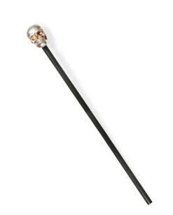 Gothic Gehstock Mit Metallic Totenschädel