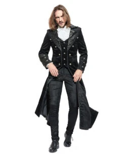 Gothic Vampir Piratenmantel -Cosplay-Laden gothic vampir piraten mantel gothic samtmantel schwarzer herrenmantel 54312 03