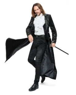 Gothic Vampir Piratenmantel -Cosplay-Laden gothic vampir piraten mantel gothic samtmantel schwarzer herrenmantel 54312 04