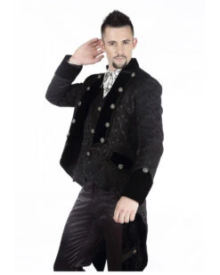Gothic Herren Brokat Gehrock Schwarz -Cosplay-Laden gothic herren gehrock schwarz gothic brokat mantel gothic fashion 660703 03