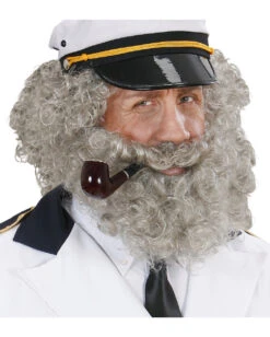 Perücke Mit Vollbart Grau