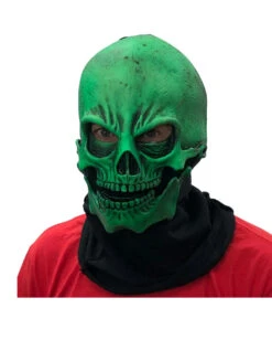 Grüne Totenkopf Maske UV Aktiv -Cosplay-Laden gruene totenkopfmaske uv aktiv gruene totenschaedel maske schwarzlicht aktiv 37370 003
