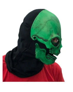 Grüne Totenkopf Maske UV Aktiv -Cosplay-Laden gruene totenkopfmaske uv aktiv gruene totenschaedel maske schwarzlicht aktiv 37370 005