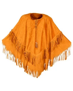 Hippie Poncho Mit Fransen -Cosplay-Laden hippie poncho mit fransen im wildleder look hippie poncho suede look 38519 04