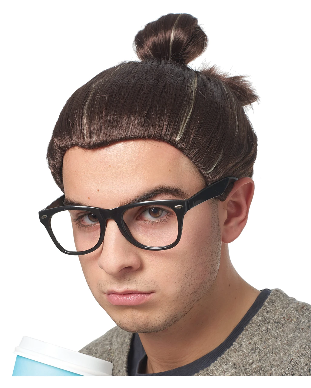 Hipster Man Bun Perücke 1 Hipster Man Bun Perücke