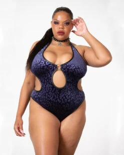 KILLSTAR Barbarella Neckholder Body -Cosplay-Laden killstar barbarella halter bodysuit plum killstar gothic body leo print bodysuit gothic fashion 53475 4