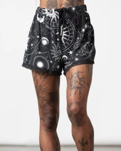 KILLSTAR Cosmos Shorts -Cosplay-Laden killstar cosmos shorts astro print sonne mond sterne shorts gothic shorts gothic accessoires und geschenkideen killstar cosmos shorts 53518 4