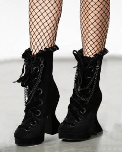 KILLSTAR Deadly Twin Stiefeletten -Cosplay-Laden killstar deadly twin boots mit ketten applikation killstar gothic boots killstar boots gothic accessoire und geschenkartikel 52766 2