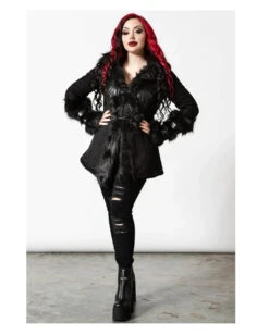 KILLSTAR Flies By Night Kunstfell Mantel -Cosplay-Laden killstar flies by night kunstfell mantel killstar flies by night faux fur coat killstar fashion 52105 03