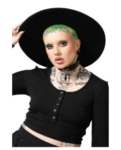 KILLSTAR Hexenhut Mit Krempe -Cosplay-Laden killstar hexenhut mit breiter krempe killstar witch brim hat gothic accessoires kaufen 51211 03