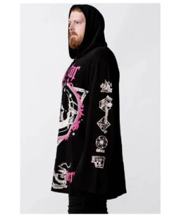 KILLSTAR Meditate Longline Hoodie -Cosplay-Laden killstar meditate longline hoodie gothic fashion deko und wohnaccesosires online kaufen 51986 2