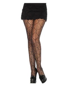 Meerjungfrauen Netzstrumpfhose Schwarz