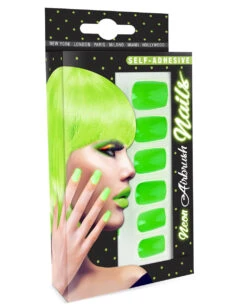 Neon Airbrush Fingernägel Neon Grün -Cosplay-Laden neon airbrush fingernaegel neon gruen neon fingernails neon green falsche fingernaegel 36697 03