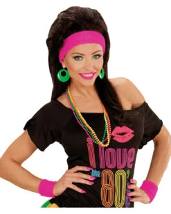 Neon Schweißband Set Pink Als Kostümzubehör -Cosplay-Laden neon schweissband set pink als kostuemzubehoer 38035 03