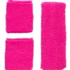 Neon Schweißband Set Pink Als Kostümzubehör