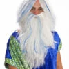 Poseidon Perücke Weiß-blau