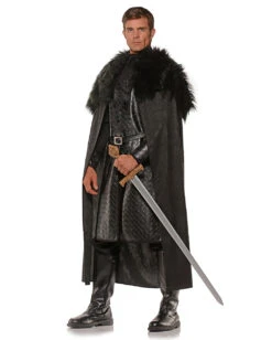 Renaissance Umhang Mit Kunstfell Schwarz