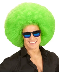 Riesige Afro Perücke Grün -Cosplay-Laden riesige afro peruecke gruen neon green afro wig 38098 03