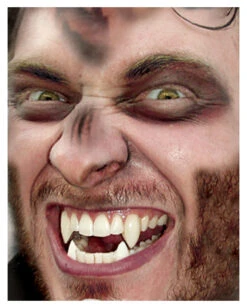 Werwolf Fangs Doppeleckzähne -Cosplay-Laden scarecrow werwolf eckzaehne werwolf deluxe zaehne von scarecrow 15293 03