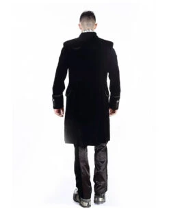 Gothic Aristokrat Herren Mantel Schwarzer Samt -Cosplay-Laden schwarzer gothic aristokrat samt mantel gothic mantel black velvet mens coat gothic mode 54366 05