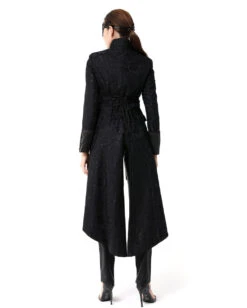 Schwarzer Gothic Damen-Langmantel Mit Spitze -Cosplay-Laden schwarzer gothic damen langmantel black gothic long coat for woman gothic kleidung 54558 03