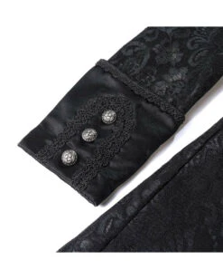 Schwarzer Gothic Damen-Langmantel Mit Spitze -Cosplay-Laden schwarzer gothic damen langmantel black gothic long coat for woman gothic kleidung 54558 07