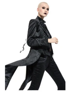 Schwarzer Gothic Damenfrack Mit Schwalbenschwanz -Cosplay-Laden schwarzer gothic damenfrack mit schwalbenschwanz black gothic ladys jackett with tailcoat 54557 06