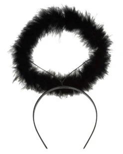 Schwarze Engel Heiligenschein -Cosplay-Laden schwarzer heiligenschein mit maraboufedern schwarzer gothic engel weihnachtskostuem 24784 03