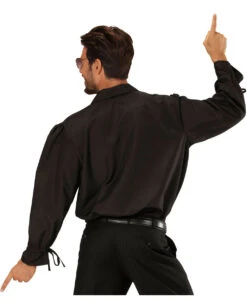 Schwarzes Rüschenhemd Mit Knöpfen -Cosplay-Laden schwarzes rueschenhemd mit knoepfen zorro hemd piratenhemd seeraeuberhemd 25594 2