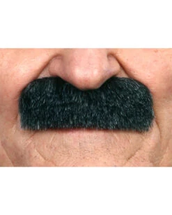Selbstklebender Oberlippenbart Schwarz-grau Meliert