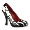 Schwarze Skelett Pumps Mit Knochenmotiv