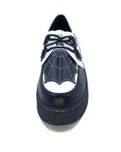Spiderweb Black And White Creepers Schuhe -Cosplay-Laden spiderweb black and white schuhe halloween schuhe gothic schuhe halloween accessoire gothic accessoire gothic styled 52813 2