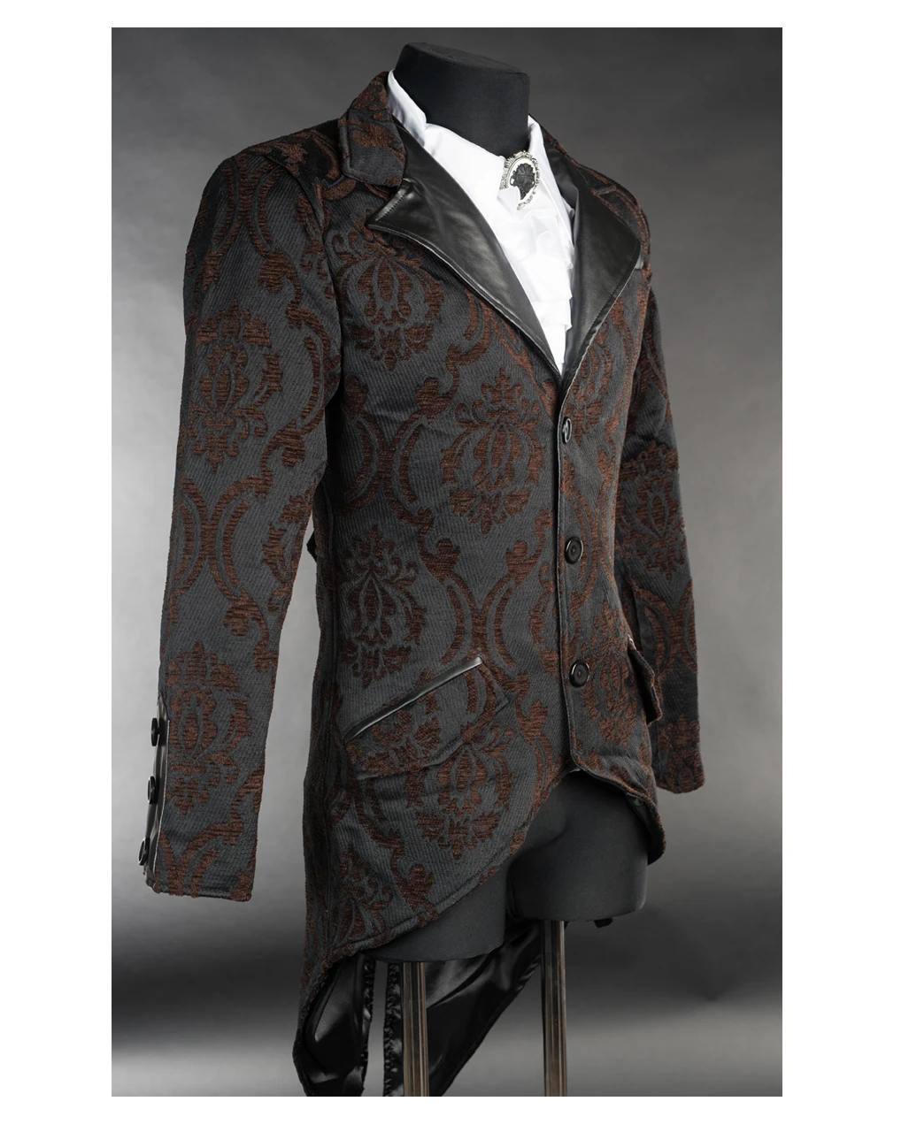 Steampunk Brokat Jacket Mit Schwalbenschwanz 3 Steampunk Brokat Jacket Mit Schwalbenschwanz – Bild 3
