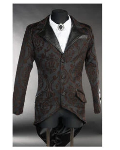 Steampunk Brokat Jacket Mit Schwalbenschwanz