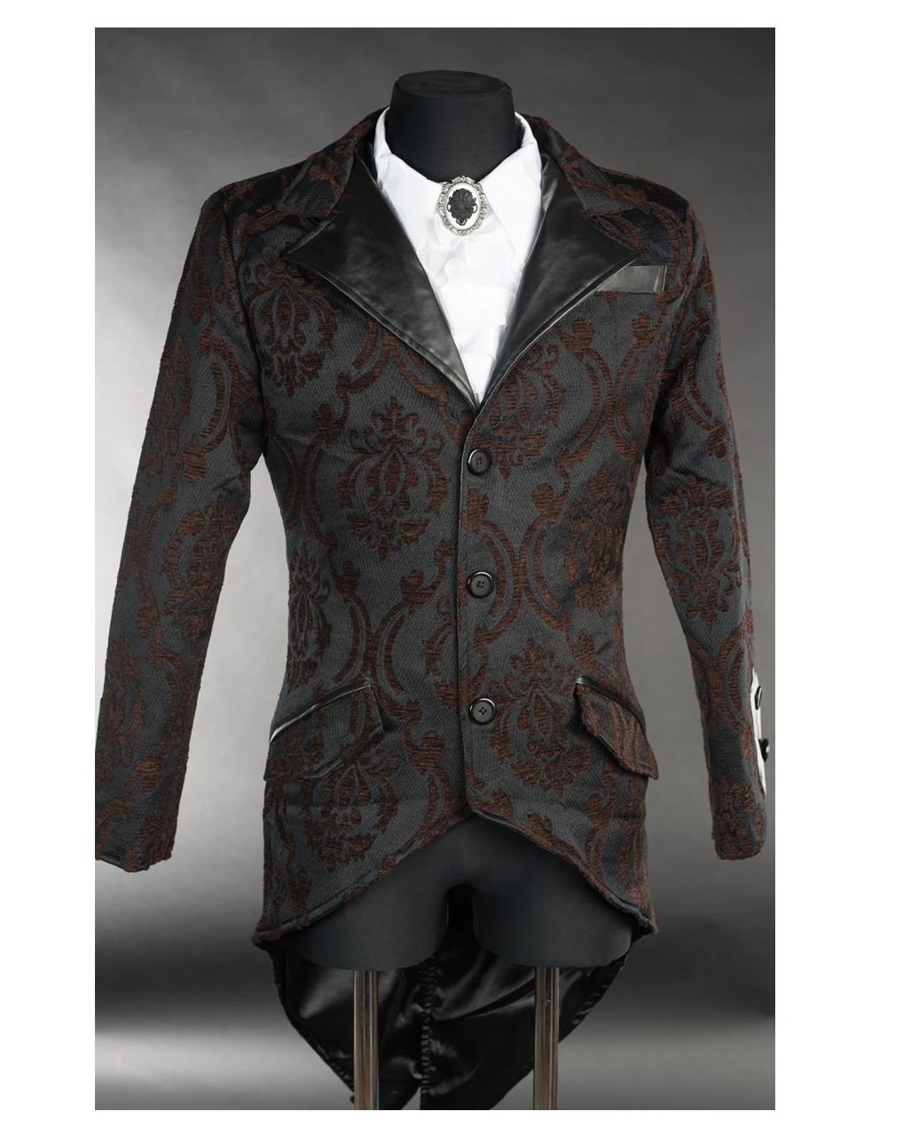 Steampunk Brokat Jacket Mit Schwalbenschwanz 1 Steampunk Brokat Jacket Mit Schwalbenschwanz